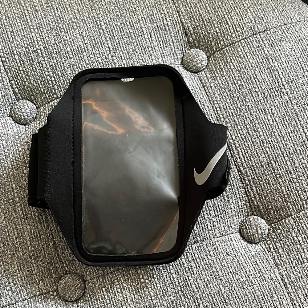 Nike Black Armband with Silver Logo